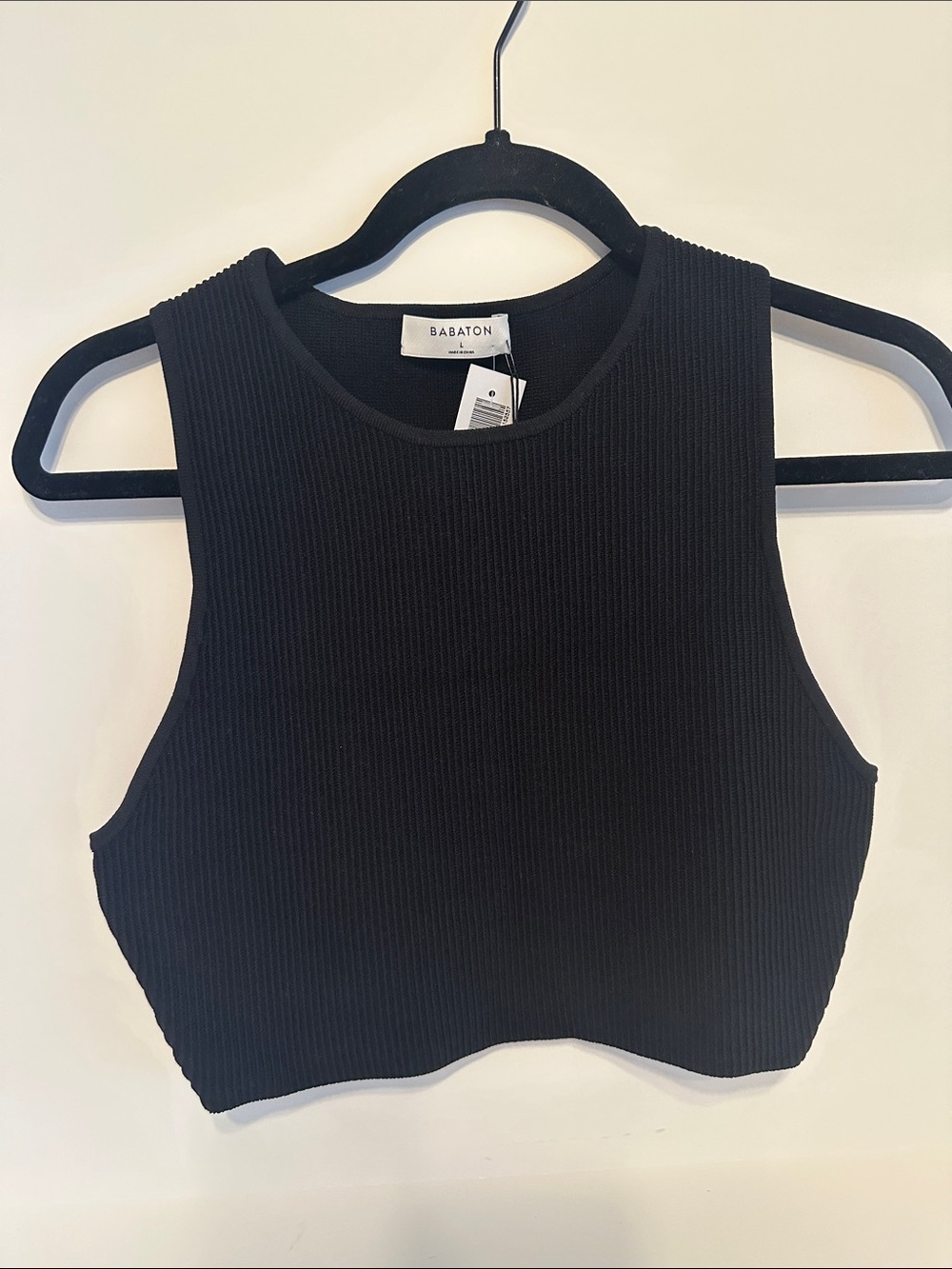 Aritzia Babaton Black Sculpt Knit Racer Tank